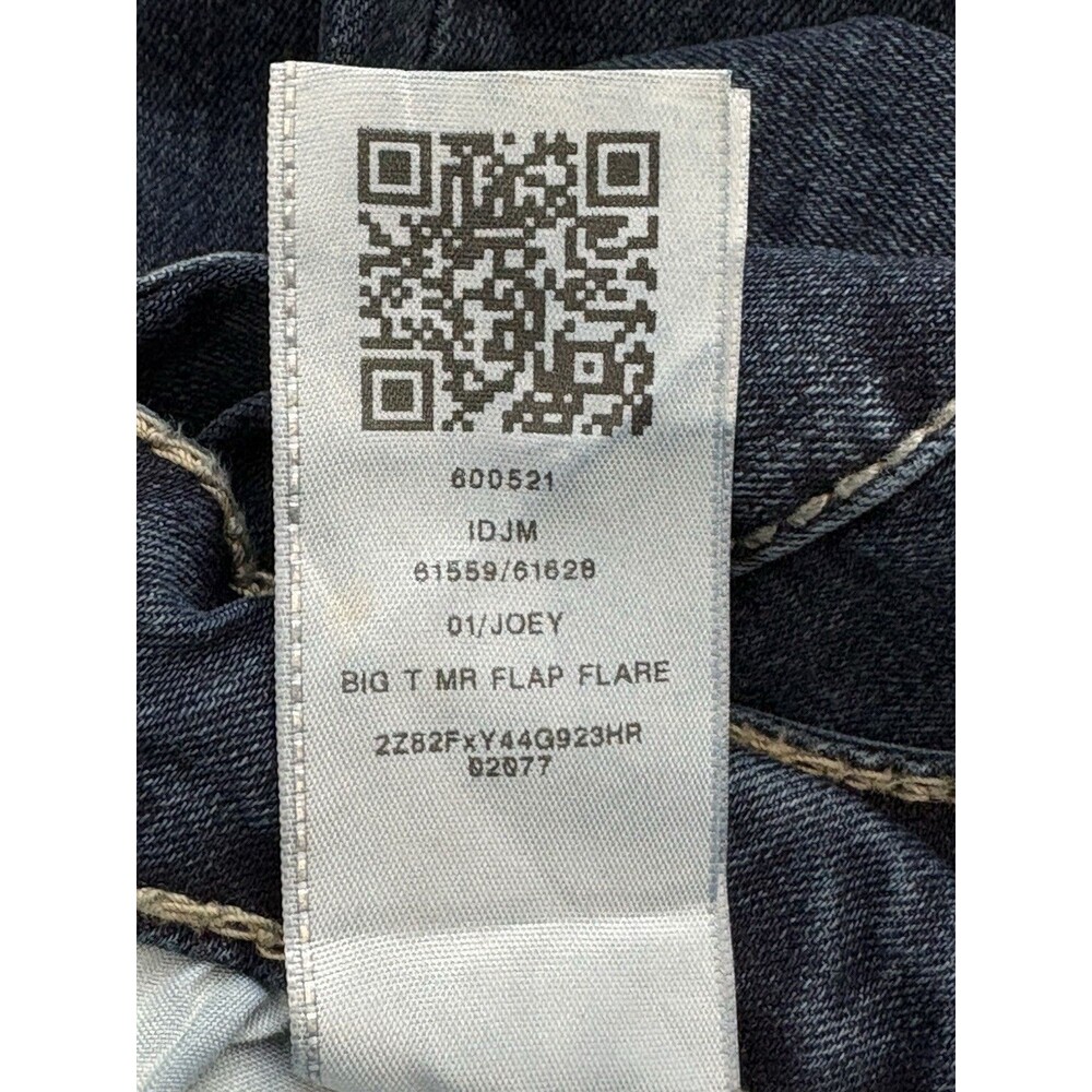True Religion Joey Mid Rise Flap Flare Womens 32 Dark Wash Twisted Seam Y2K - Picture 7 of 9